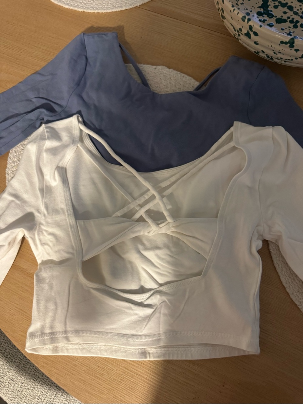 2 Forever21 White Crisscross Back Crop Tops